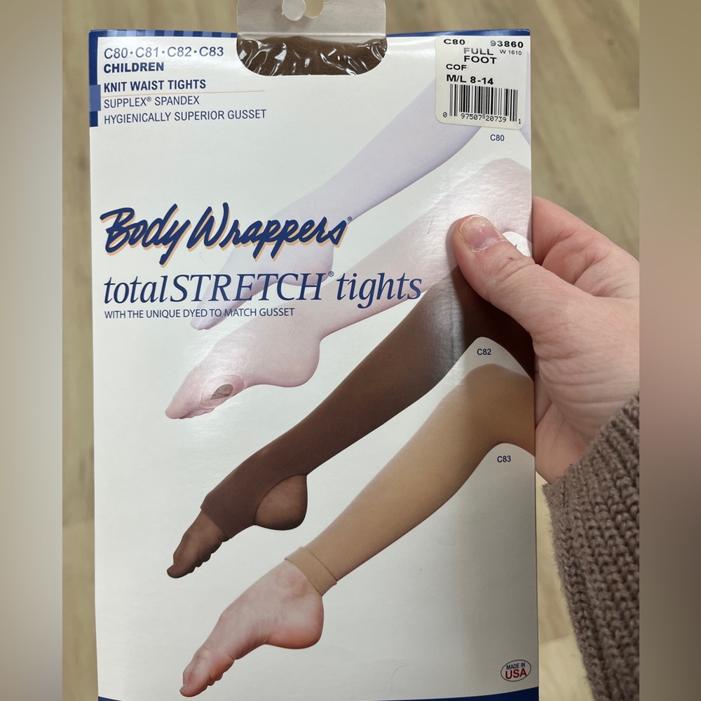 Body Wrappers TotalStretch Tights -C80 FOOTED COFFEE
